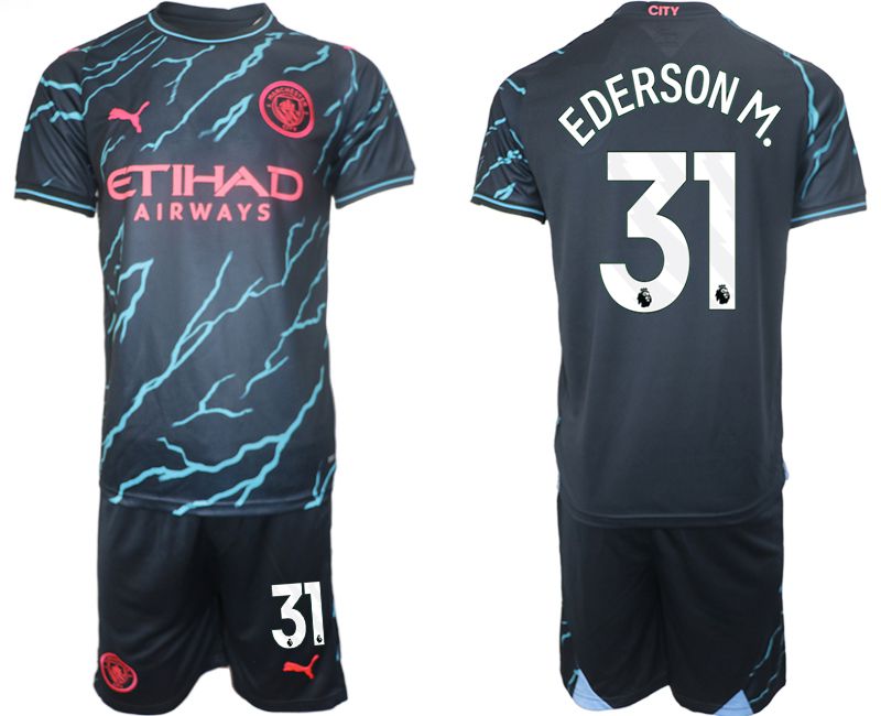 Men 2023-2024 Club Manchester City away blue #31 Soccer Jersey->manchester city jersey->Soccer Club Jersey